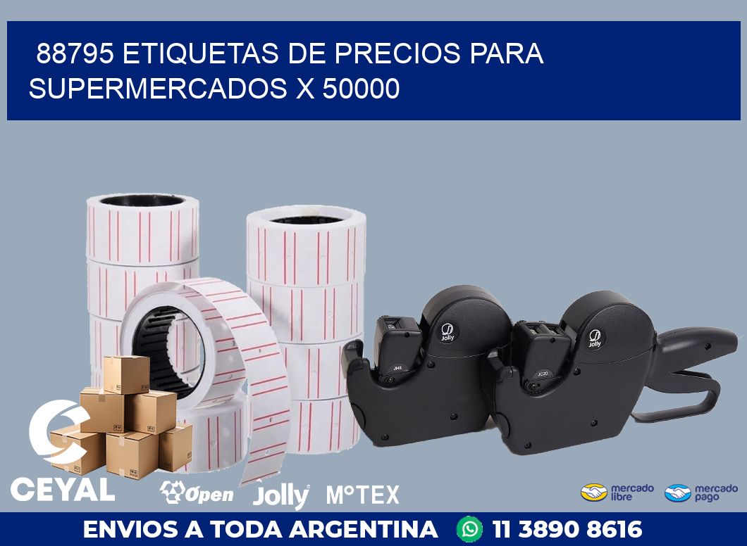 88795 ETIQUETAS DE PRECIOS PARA SUPERMERCADOS X 50000