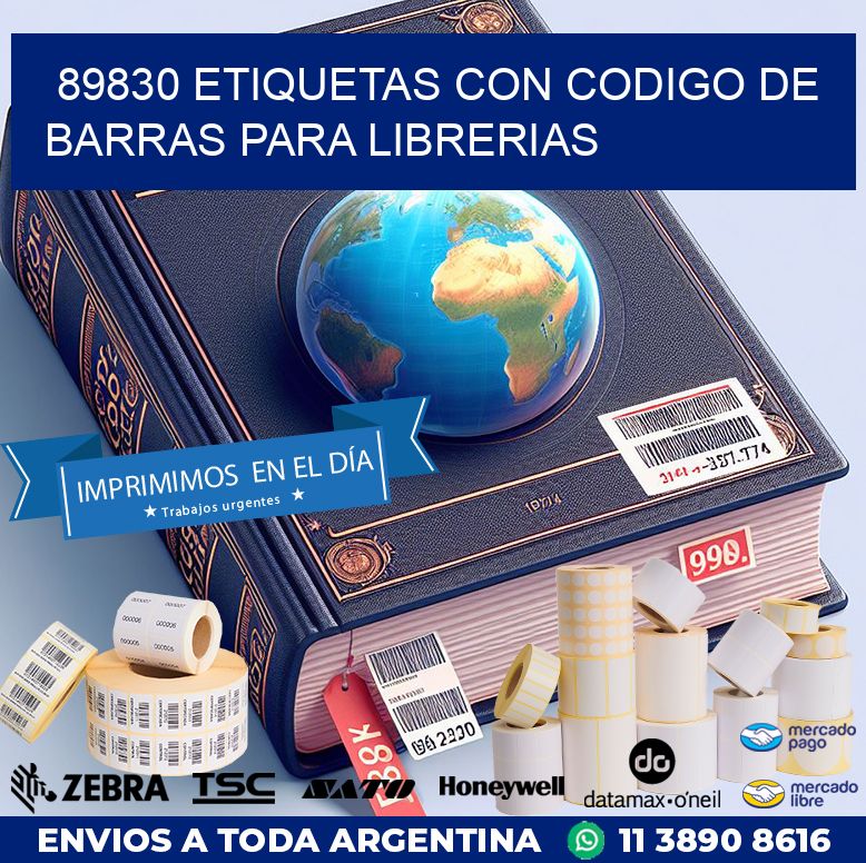 89830 ETIQUETAS CON CODIGO DE BARRAS PARA LIBRERIAS