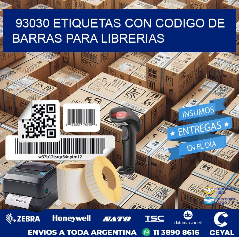 93030 ETIQUETAS CON CODIGO DE BARRAS PARA LIBRERIAS