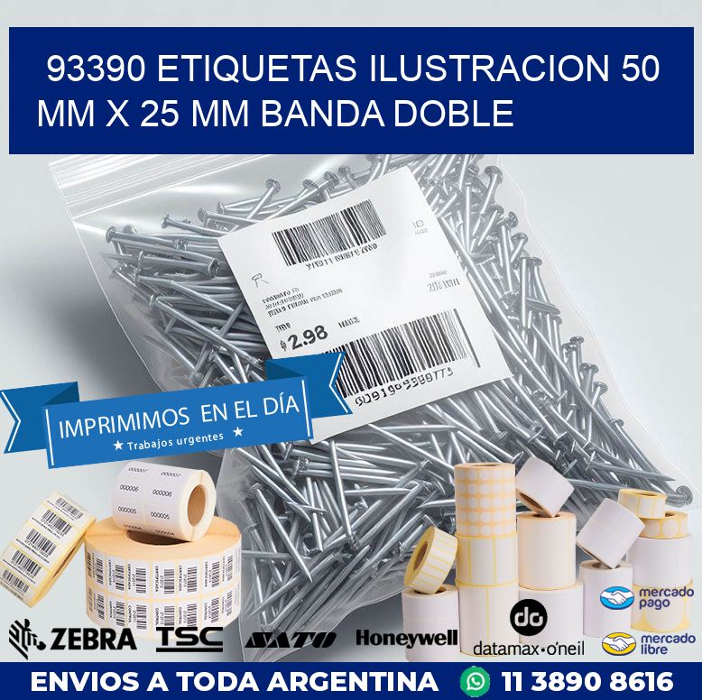 93390 ETIQUETAS ILUSTRACION 50 MM X 25 MM BANDA DOBLE