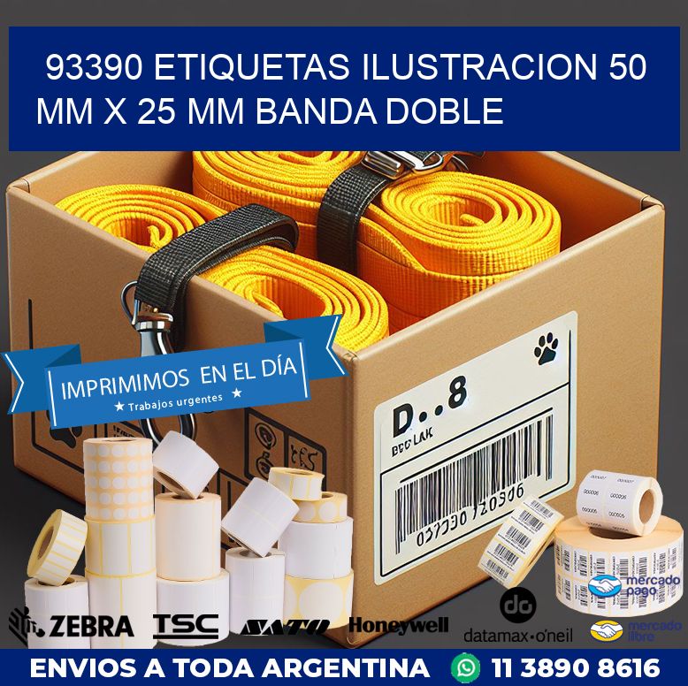 93390 ETIQUETAS ILUSTRACION 50 MM X 25 MM BANDA DOBLE