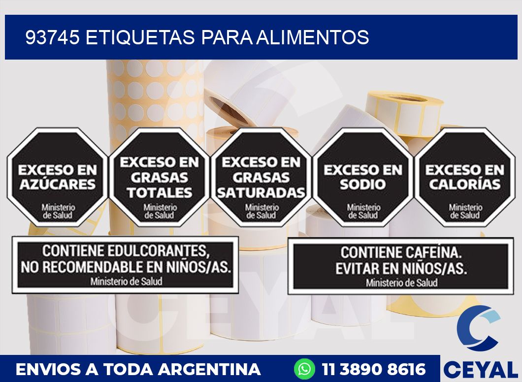 93745 ETIQUETAS PARA ALIMENTOS