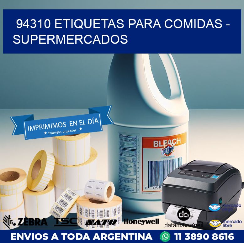 94310 ETIQUETAS PARA COMIDAS - SUPERMERCADOS