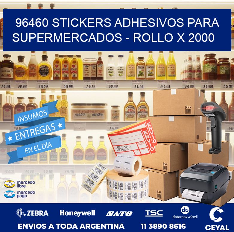 96460 STICKERS ADHESIVOS PARA SUPERMERCADOS – ROLLO X 2000