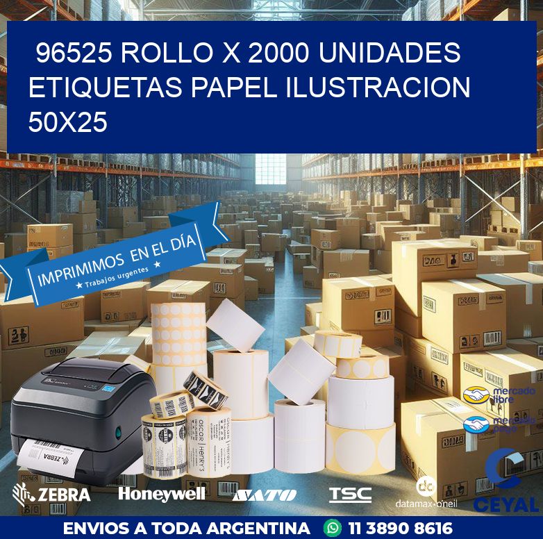 96525 ROLLO X 2000 UNIDADES ETIQUETAS PAPEL ILUSTRACION 50X25