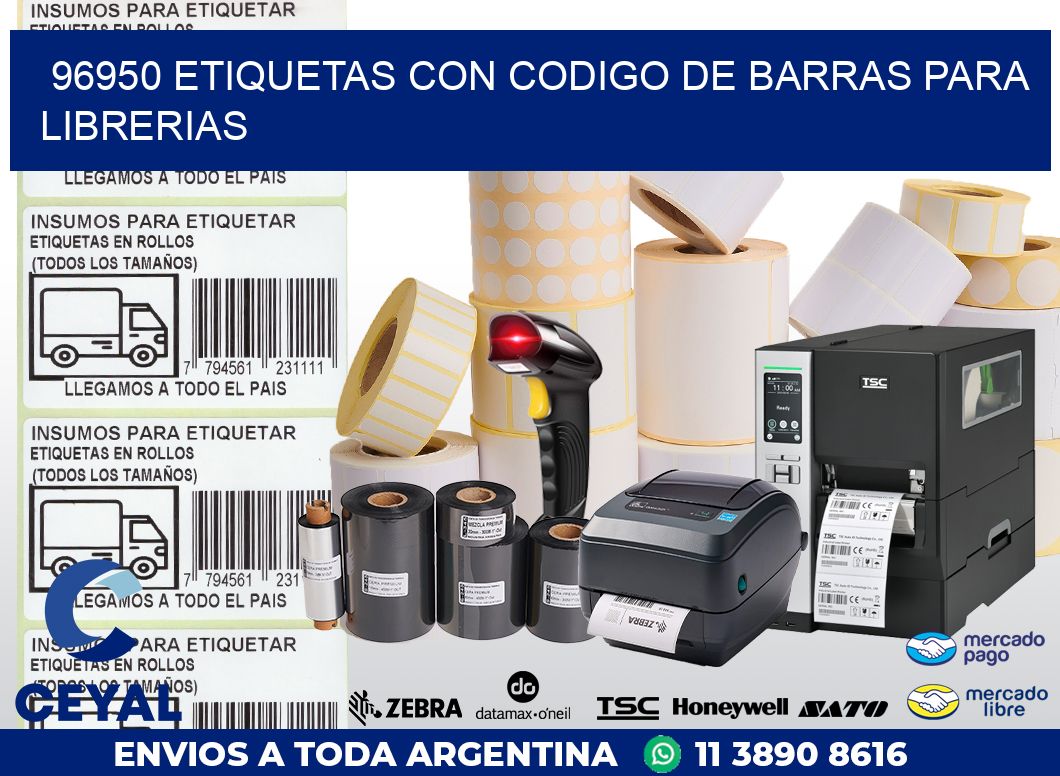 96950 ETIQUETAS CON CODIGO DE BARRAS PARA LIBRERIAS