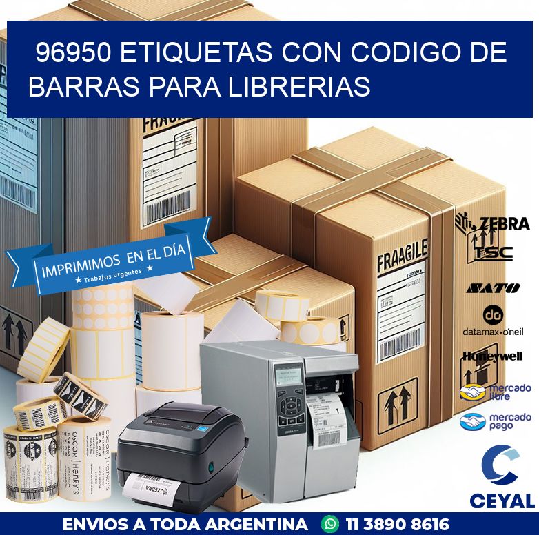 96950 ETIQUETAS CON CODIGO DE BARRAS PARA LIBRERIAS