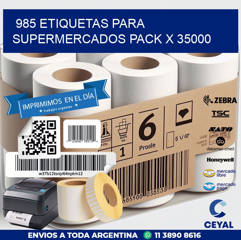 985 ETIQUETAS PARA SUPERMERCADOS PACK X 35000