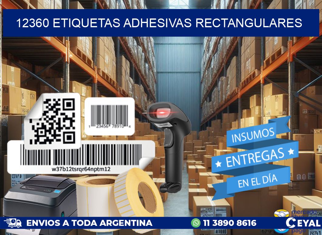 12360 ETIQUETAS ADHESIVAS RECTANGULARES