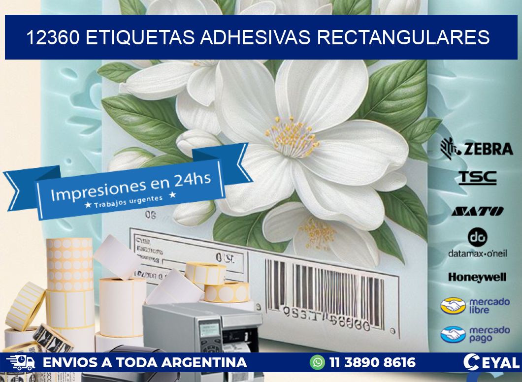 12360 ETIQUETAS ADHESIVAS RECTANGULARES