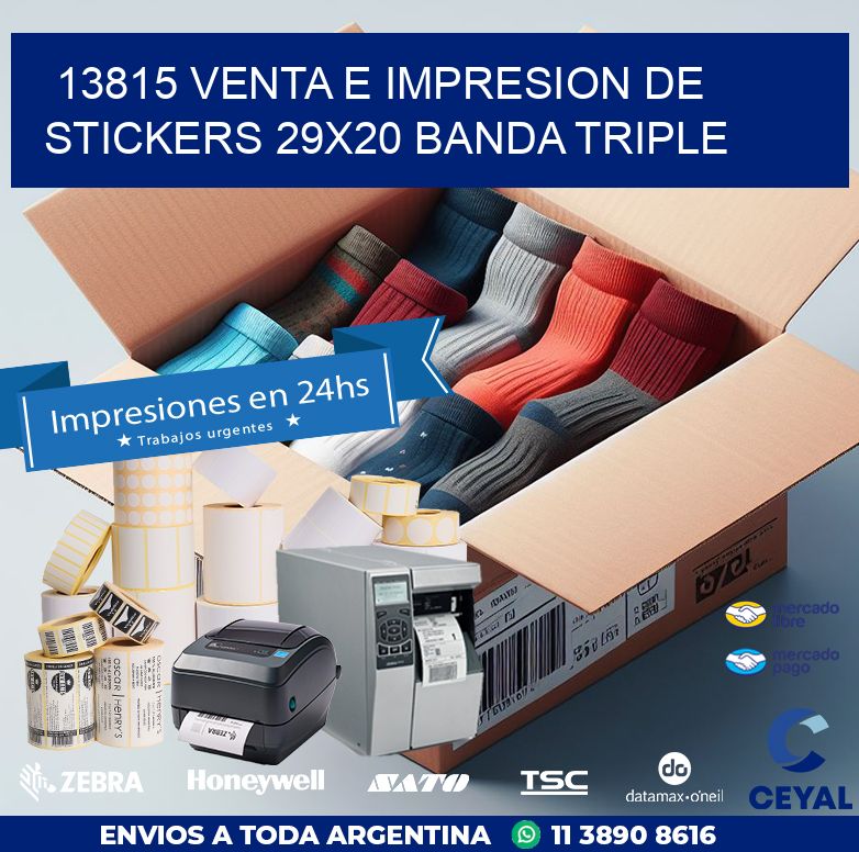 13815 VENTA E IMPRESION DE STICKERS 29X20 BANDA TRIPLE