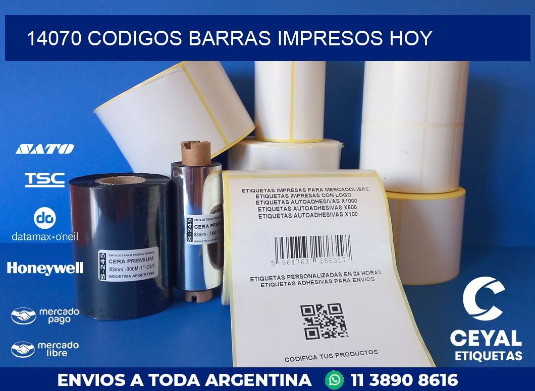 14070 CODIGOS BARRAS IMPRESOS HOY