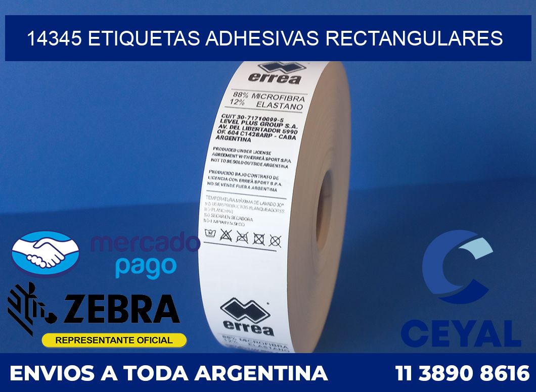 14345 ETIQUETAS ADHESIVAS RECTANGULARES