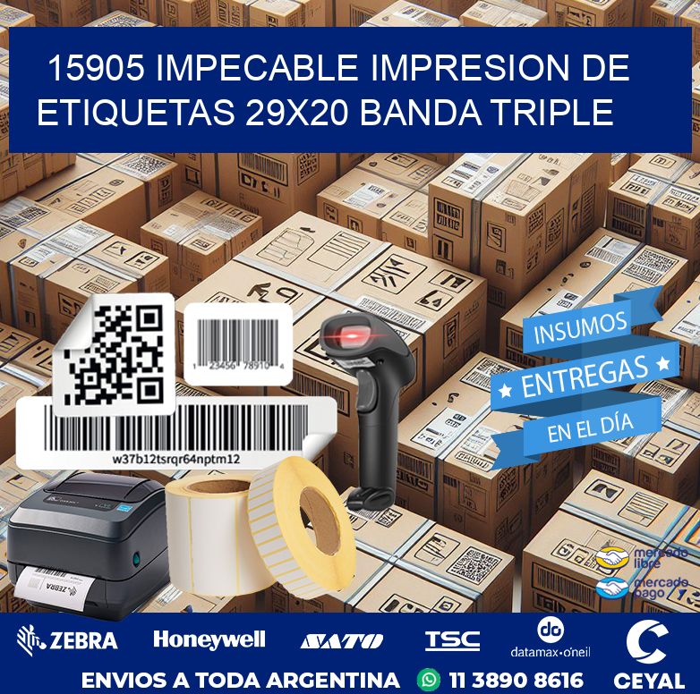 15905 IMPECABLE IMPRESION DE ETIQUETAS 29X20 BANDA TRIPLE