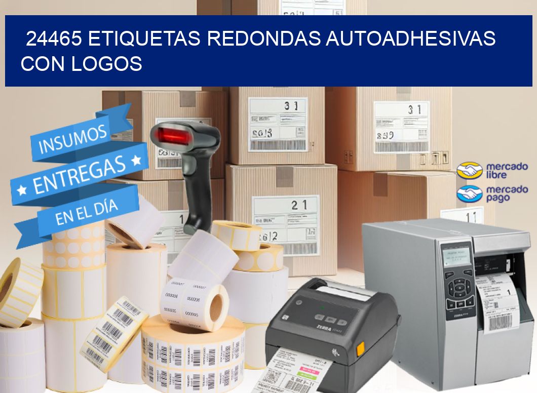 24465 ETIQUETAS REDONDAS AUTOADHESIVAS CON LOGOS