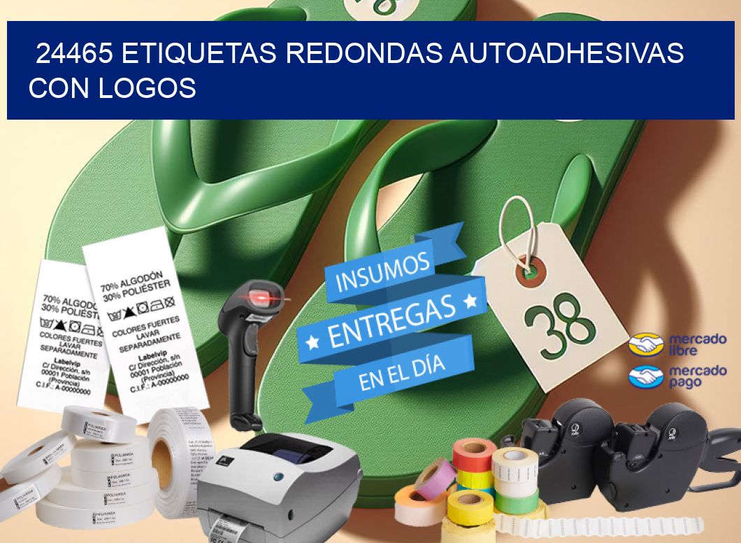 24465 ETIQUETAS REDONDAS AUTOADHESIVAS CON LOGOS