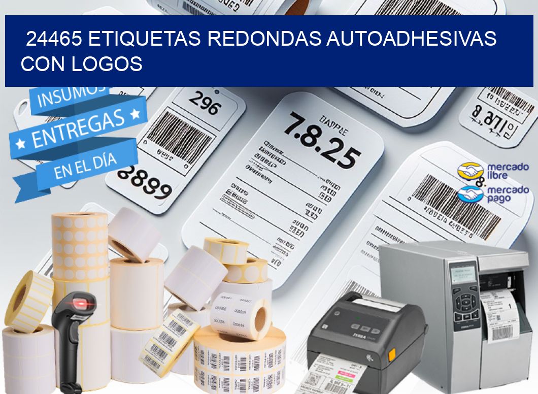 24465 ETIQUETAS REDONDAS AUTOADHESIVAS CON LOGOS