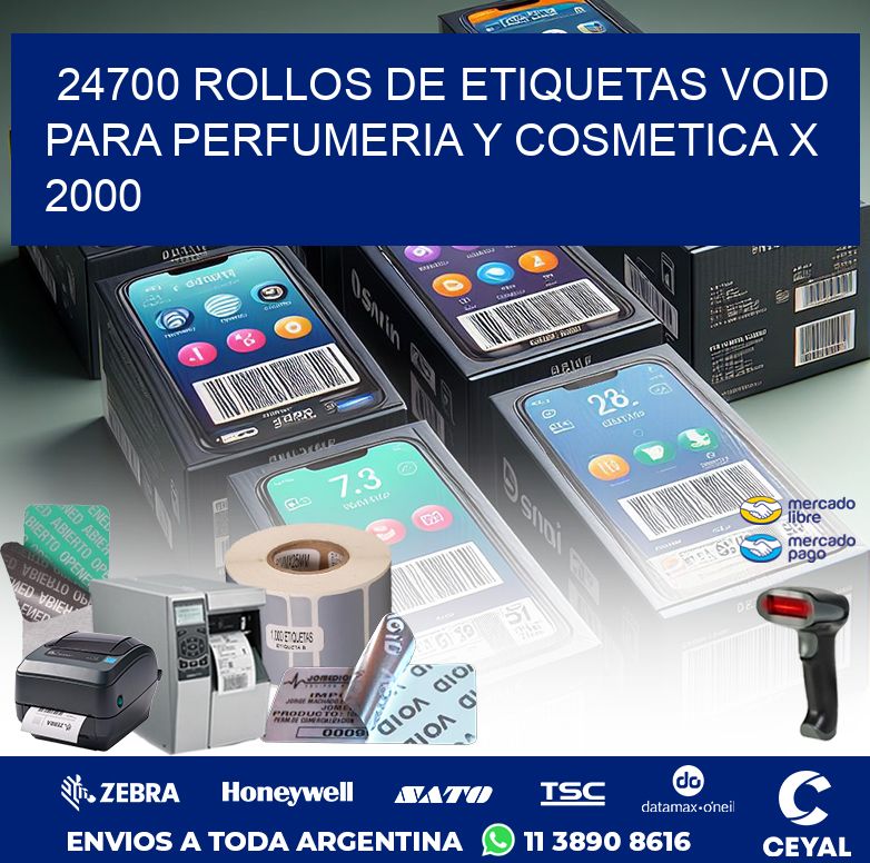 24700 ROLLOS DE ETIQUETAS VOID PARA PERFUMERIA Y COSMETICA X 2000