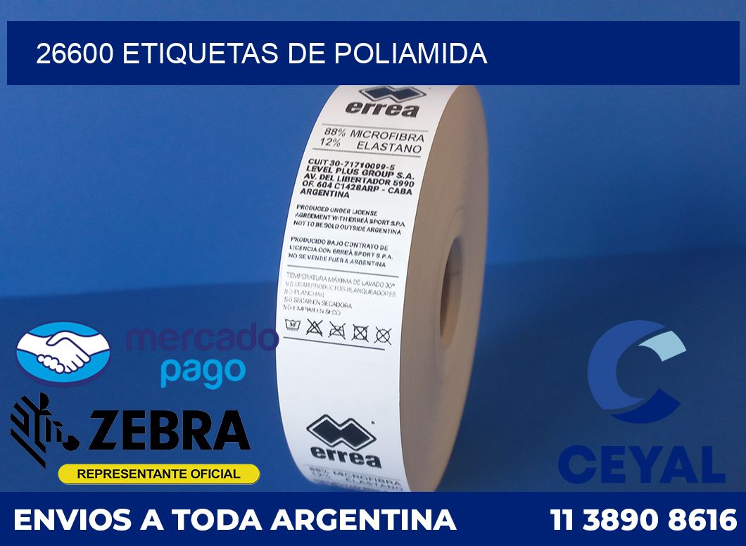 26600 ETIQUETAS DE POLIAMIDA