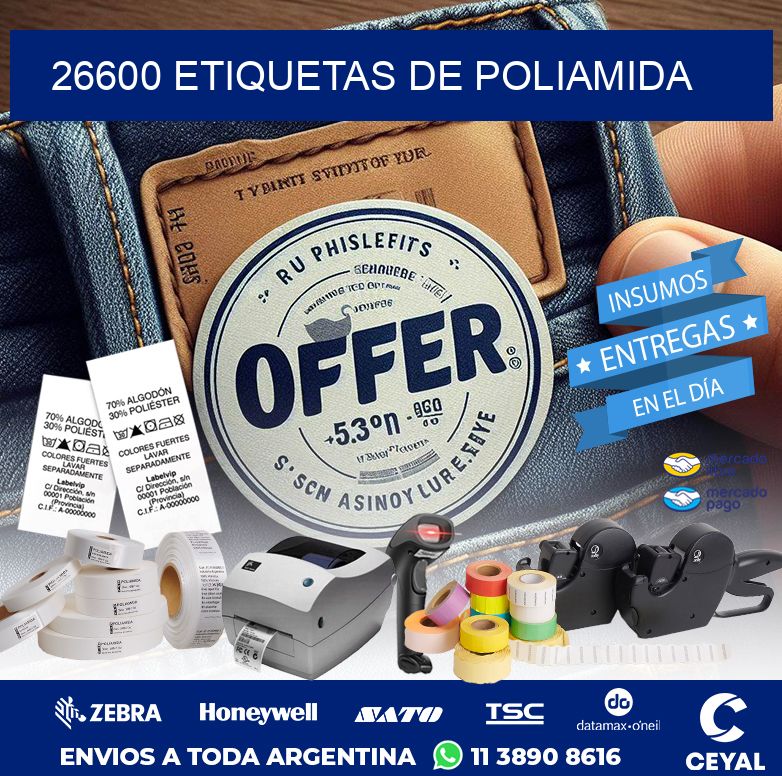26600 ETIQUETAS DE POLIAMIDA