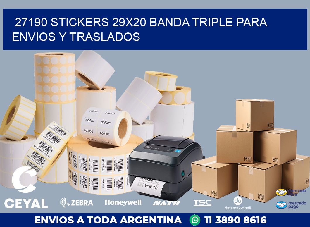 27190 STICKERS 29X20 BANDA TRIPLE PARA ENVIOS Y TRASLADOS