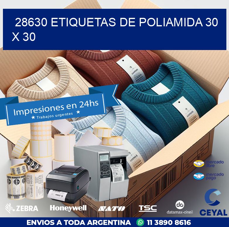 28630 ETIQUETAS DE POLIAMIDA 30 X 30