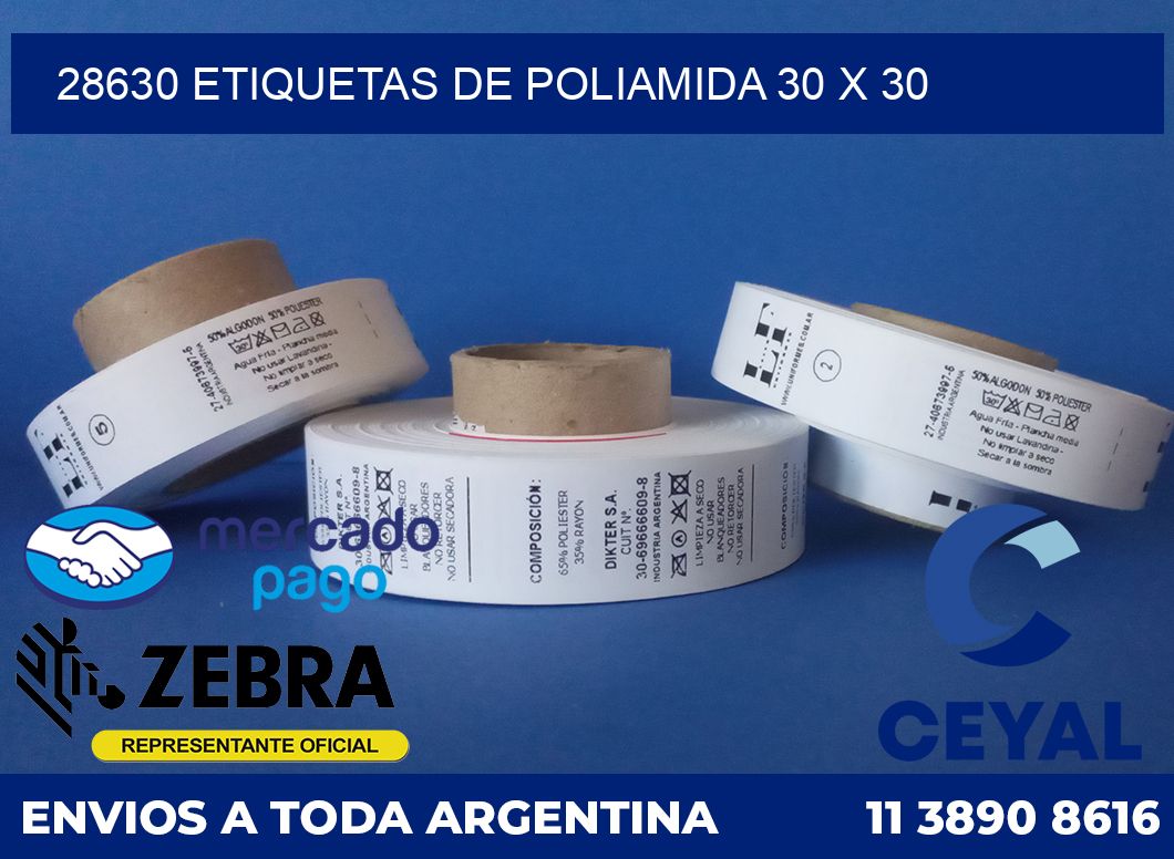 28630 ETIQUETAS DE POLIAMIDA 30 X 30
