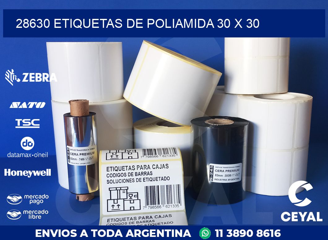 28630 ETIQUETAS DE POLIAMIDA 30 X 30
