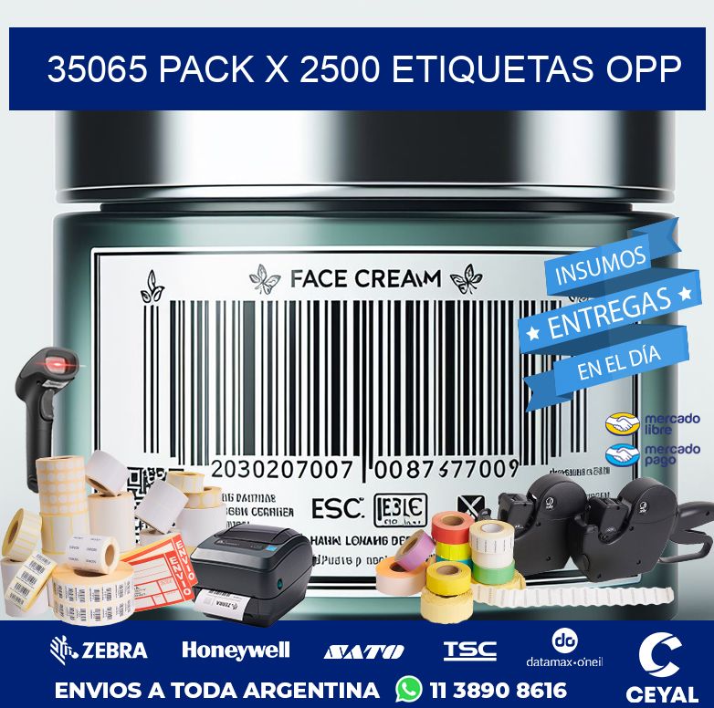 35065 PACK X 2500 ETIQUETAS OPP