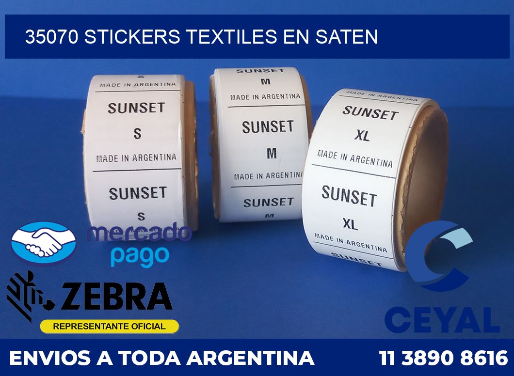 35070 STICKERS TEXTILES EN SATEN