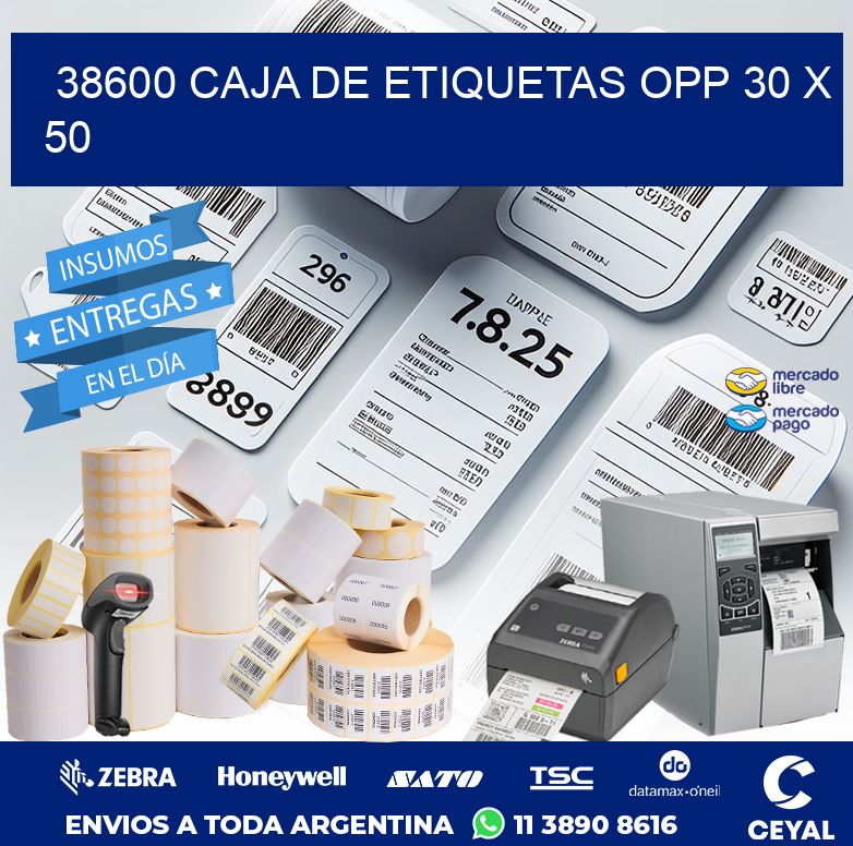 38600 CAJA DE ETIQUETAS OPP 30 X 50