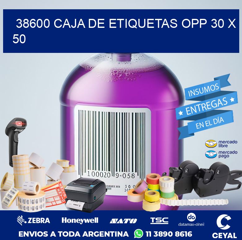 38600 CAJA DE ETIQUETAS OPP 30 X 50