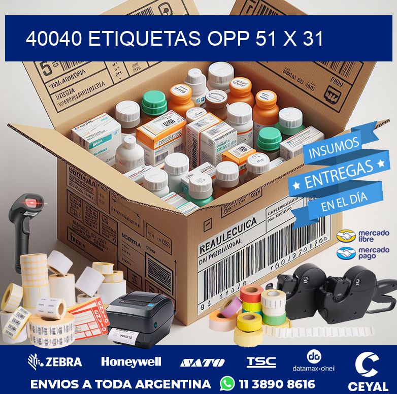 40040 ETIQUETAS OPP 51 X 31