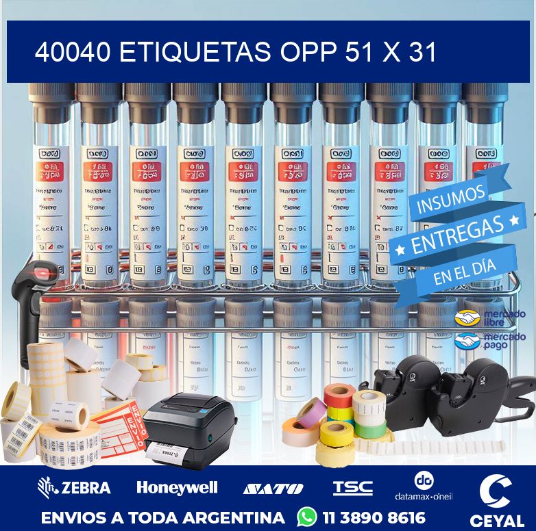 40040 ETIQUETAS OPP 51 X 31