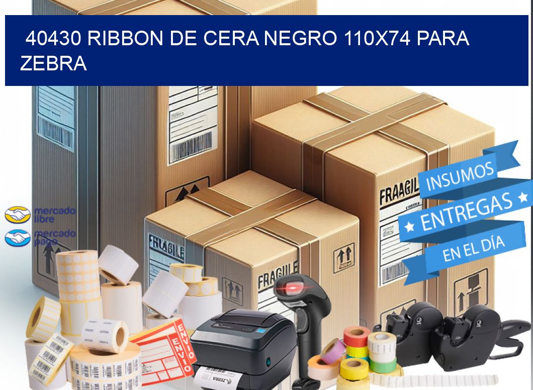 40430 RIBBON DE CERA NEGRO 110X74 PARA ZEBRA