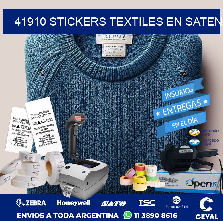 41910 STICKERS TEXTILES EN SATEN