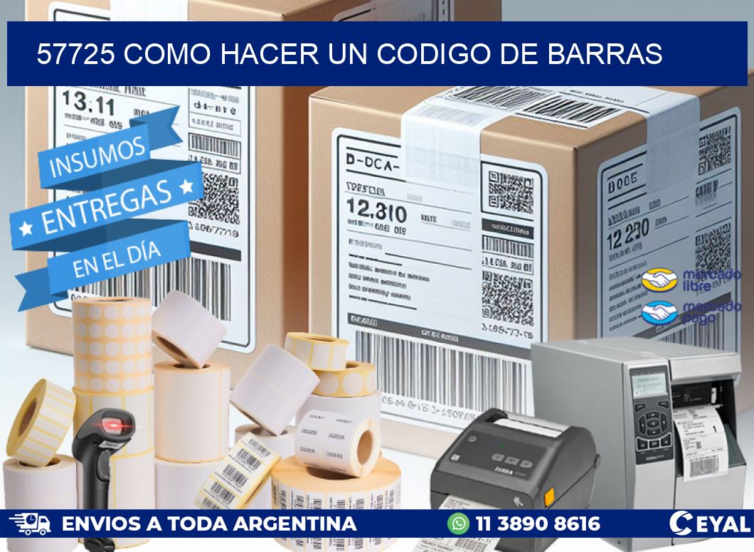 57725 como hacer un codigo de barras