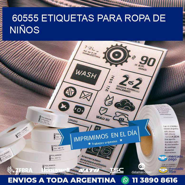 60555 ETIQUETAS PARA ROPA DE NIÑOS