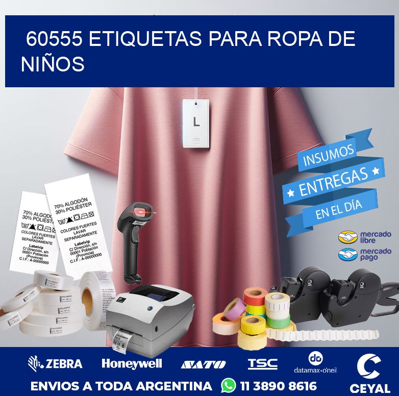 60555 ETIQUETAS PARA ROPA DE NIÑOS