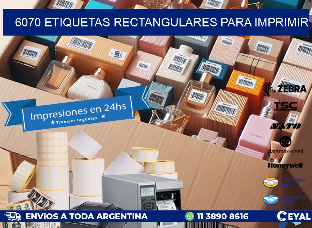 6070 etiquetas rectangulares para imprimir