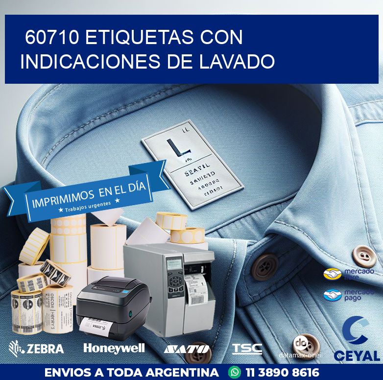 60710 ETIQUETAS CON INDICACIONES DE LAVADO