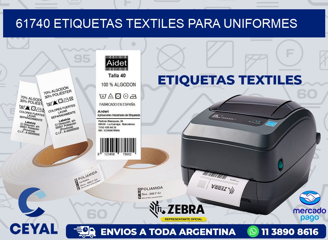 61740 ETIQUETAS TEXTILES PARA UNIFORMES