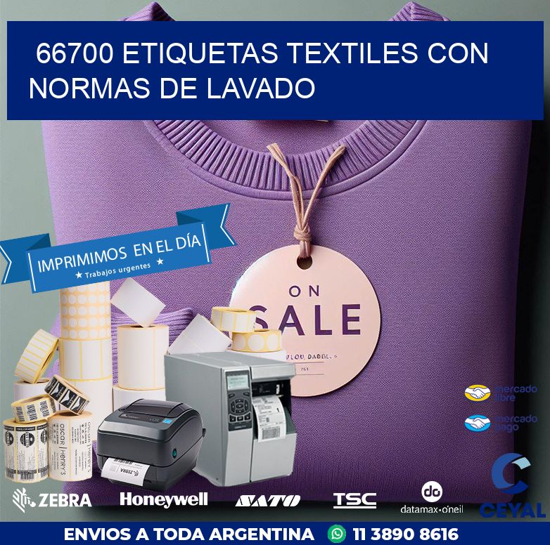 66700 ETIQUETAS TEXTILES CON NORMAS DE LAVADO