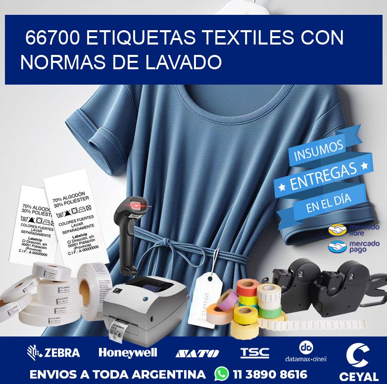 66700 ETIQUETAS TEXTILES CON NORMAS DE LAVADO