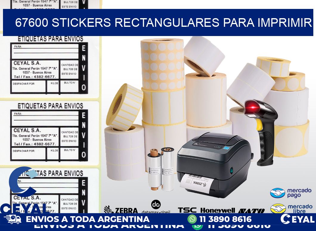67600 Stickers rectangulares para imprimir