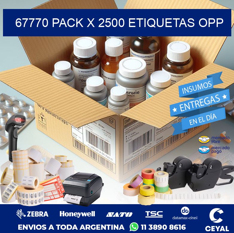 67770 PACK X 2500 ETIQUETAS OPP