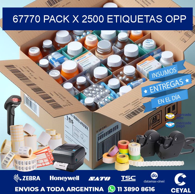 67770 PACK X 2500 ETIQUETAS OPP