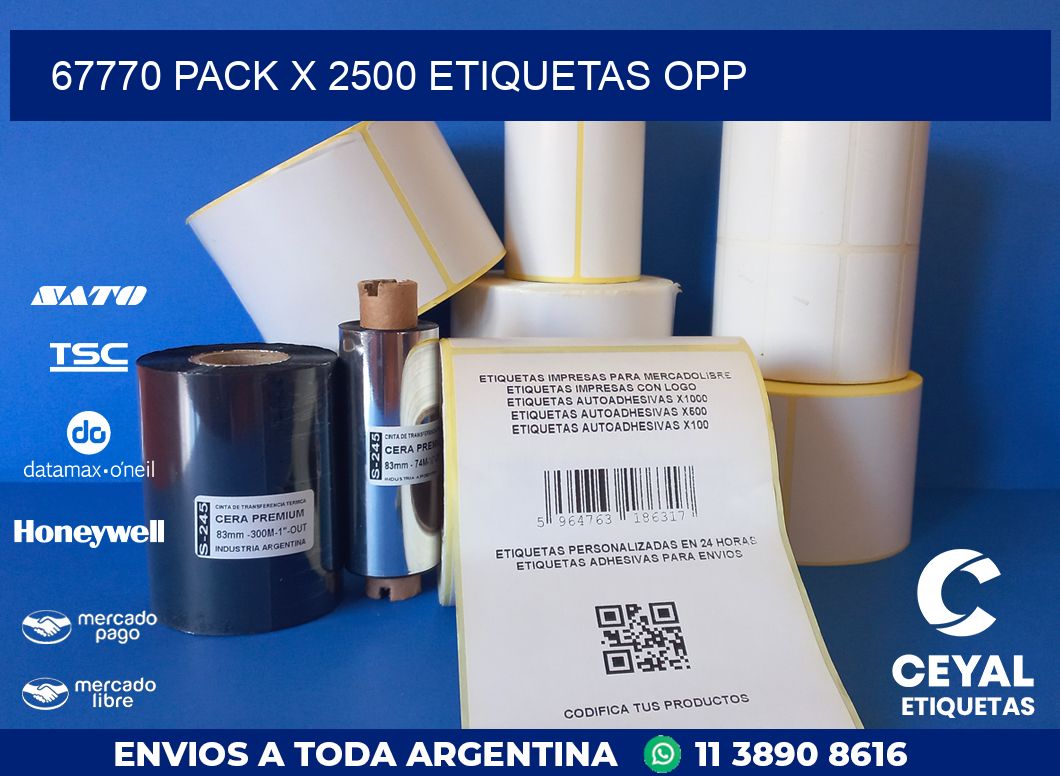 67770 PACK X 2500 ETIQUETAS OPP