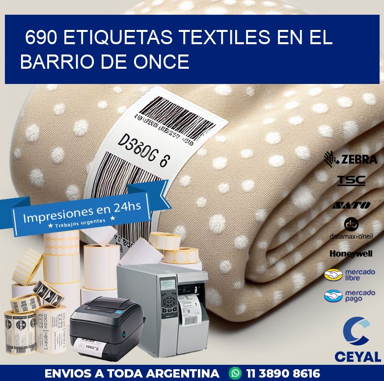 690 ETIQUETAS TEXTILES EN EL BARRIO DE ONCE