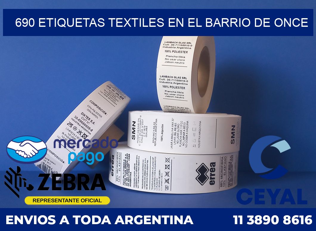 690 ETIQUETAS TEXTILES EN EL BARRIO DE ONCE